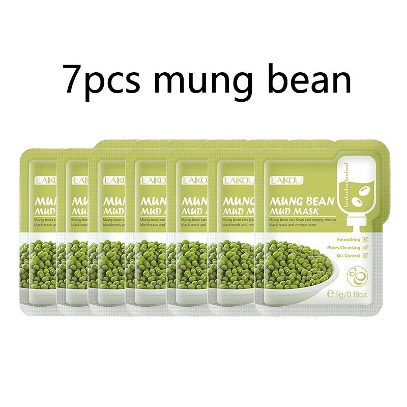 LAIKOU Matcha Green Clay Mud Face Mask – 7pcs Night Facial Pack for Dark Circles, Deep Moisturising & Skin Care - sensationmarketsensationmarket14:29#mung beanLAIKOU Matcha Green Clay Mud Face Mask – 7pcs Night Facial Pack for Dark Circles, Deep Moisturising & Skin Caremung bean