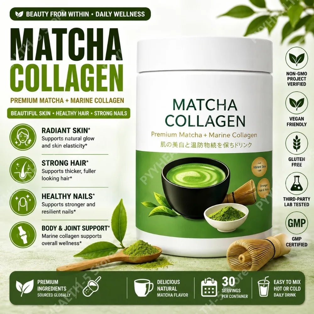 Matcha Collagen Powder – Marine Collagen & Green Tea Beauty Wellness Drink Mix for Hair, Skin & Nails (90g) - sensationmarketsensationmarket200076261:200138404#270 g(Pack of 3)Matcha Collagen Powder – Marine Collagen & Green Tea Beauty Wellness Drink Mix for Hair, Skin & Nails (90g)270 g(Pack of 3)
