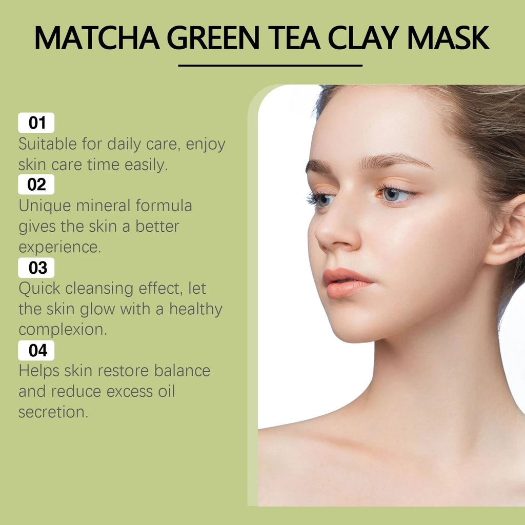 Matcha Green Tea Clay Facial Mud Mask – Camellia Sinensis Extract for Deep Cleansing, Pore Refining, Oil Control & Smooth Skin - sensationmarketsensationmarket14:-3;200007763:201336106Matcha Green Tea Clay Facial Mud Mask – Camellia Sinensis Extract for Deep Cleansing, Pore Refining, Oil Control & Smooth SkinUnited States3x50g