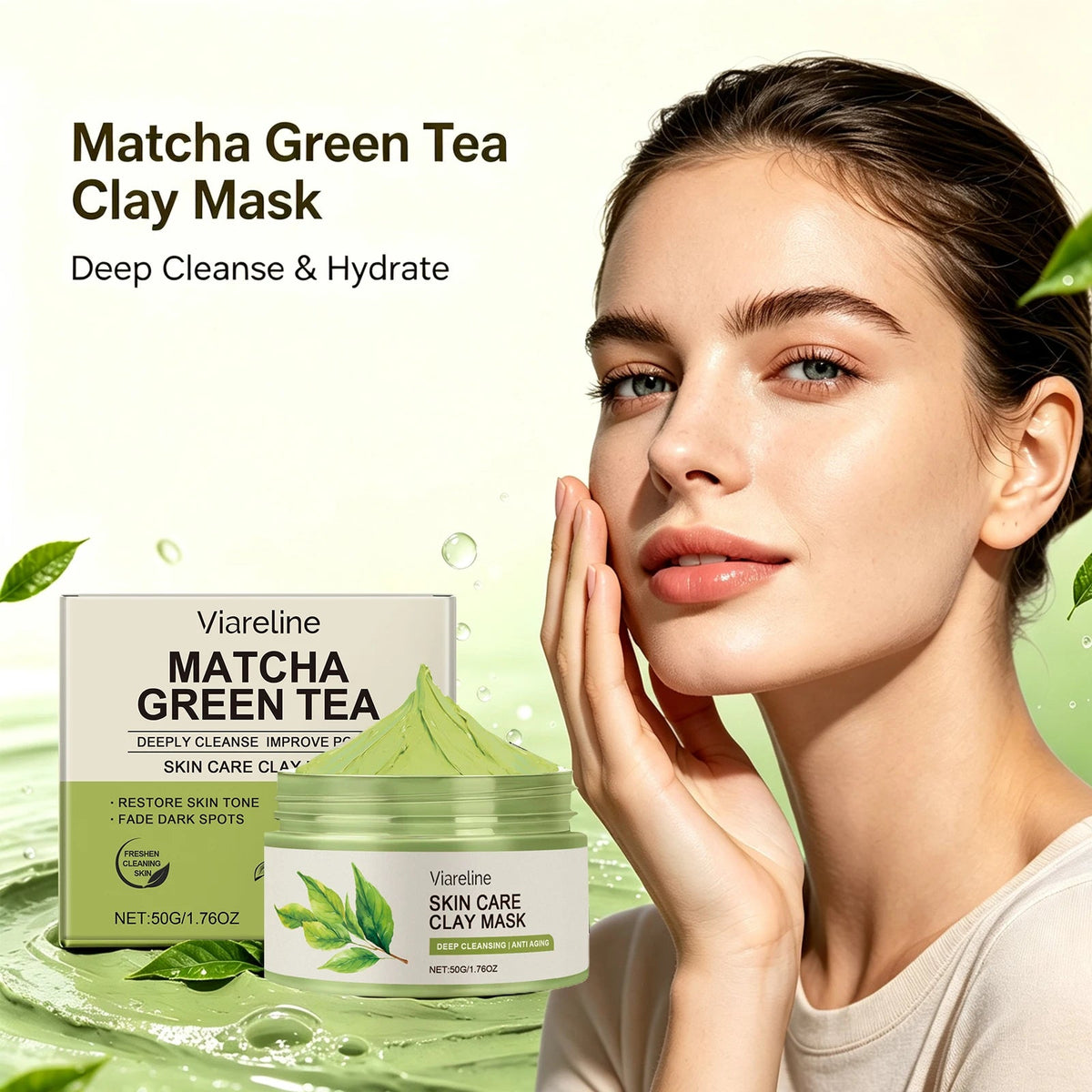 Matcha Green Tea Clay Facial Mud Mask – Camellia Sinensis Extract for Deep Cleansing, Pore Refining, Oil Control & Smooth Skin - sensationmarketsensationmarket14:-3;200007763:201336106Matcha Green Tea Clay Facial Mud Mask – Camellia Sinensis Extract for Deep Cleansing, Pore Refining, Oil Control & Smooth SkinUnited States3x50g