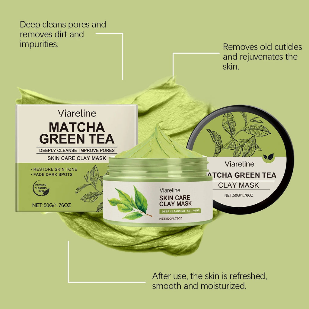 Matcha Green Tea Clay Facial Mud Mask – Camellia Sinensis Extract for Deep Cleansing, Pore Refining, Oil Control & Smooth Skin - sensationmarketsensationmarket14:-3;200007763:201336106Matcha Green Tea Clay Facial Mud Mask – Camellia Sinensis Extract for Deep Cleansing, Pore Refining, Oil Control & Smooth SkinUnited States3x50g