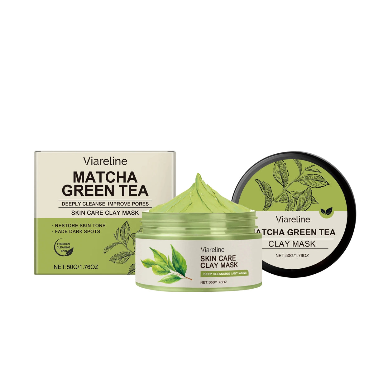 Matcha Green Tea Clay Facial Mud Mask – Camellia Sinensis Extract for Deep Cleansing, Pore Refining, Oil Control & Smooth Skin - sensationmarketsensationmarket14:-1;200007763:201336106Matcha Green Tea Clay Facial Mud Mask – Camellia Sinensis Extract for Deep Cleansing, Pore Refining, Oil Control & Smooth SkinUnited States50g