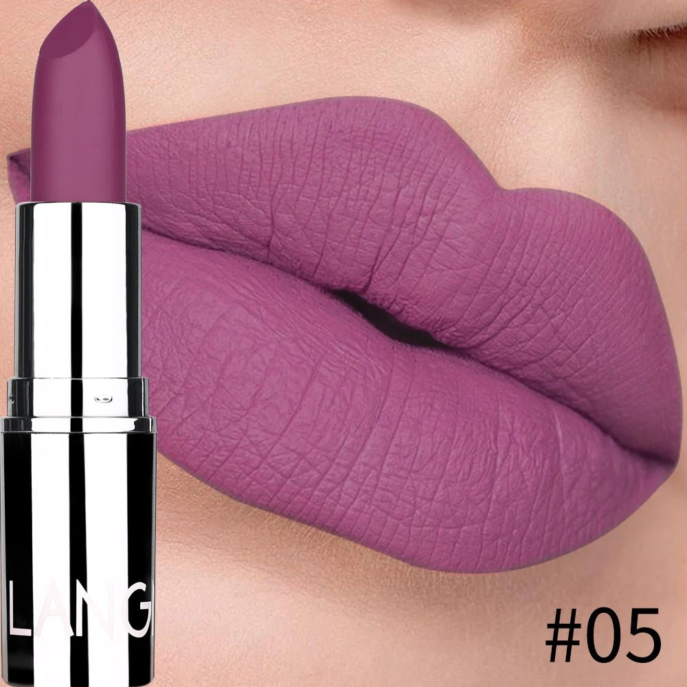 Matte Velvet Lipstick – 8 Sexy Shades | Waterproof, Non-Transfer, Long-Lasting & Moisturizing Solid Lip Color - sensationmarketsensationmarket200001176:200006151#05Matte Velvet Lipstick – 8 Sexy Shades | Waterproof, Non-Transfer, Long-Lasting & Moisturizing Solid Lip Color05