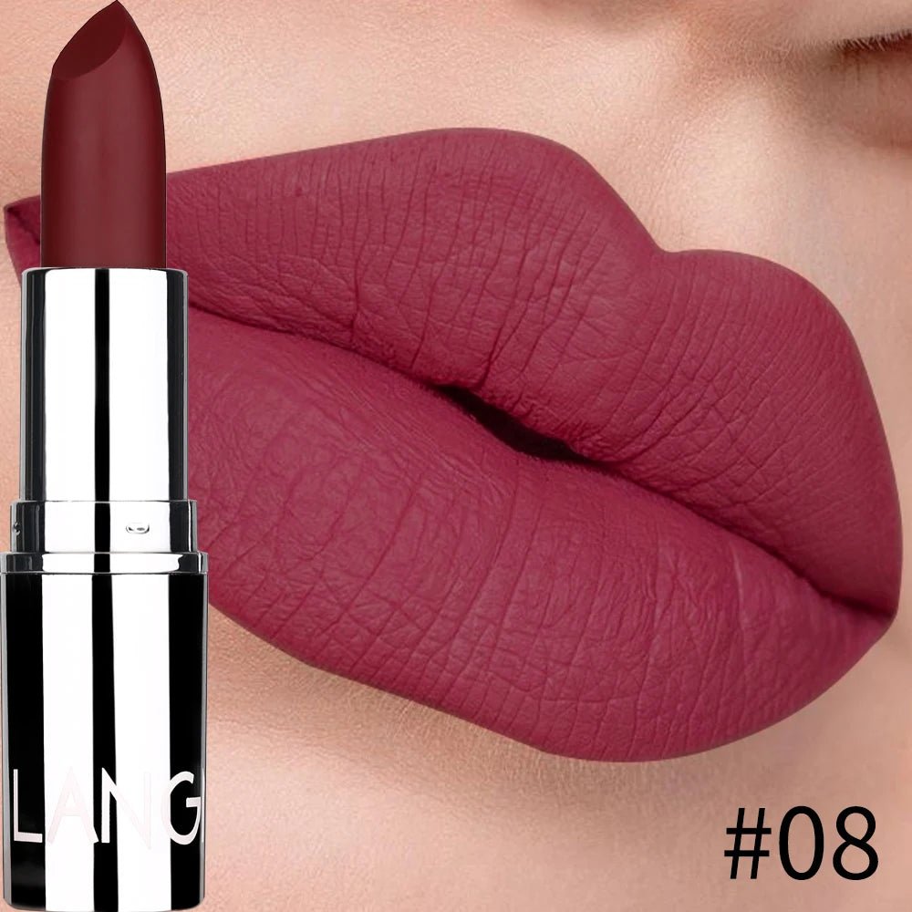 Matte Velvet Lipstick – 8 Sexy Shades | Waterproof, Non-Transfer, Long-Lasting & Moisturizing Solid Lip Color - sensationmarketsensationmarket200001176:200006154#08Matte Velvet Lipstick – 8 Sexy Shades | Waterproof, Non-Transfer, Long-Lasting & Moisturizing Solid Lip Color08