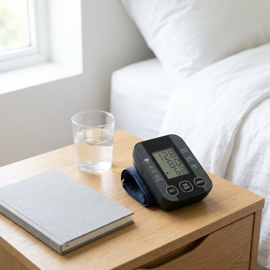 Automatic Upper Arm Blood Pressure Monitor — Bedside Lifestyle | Generated by Modelize