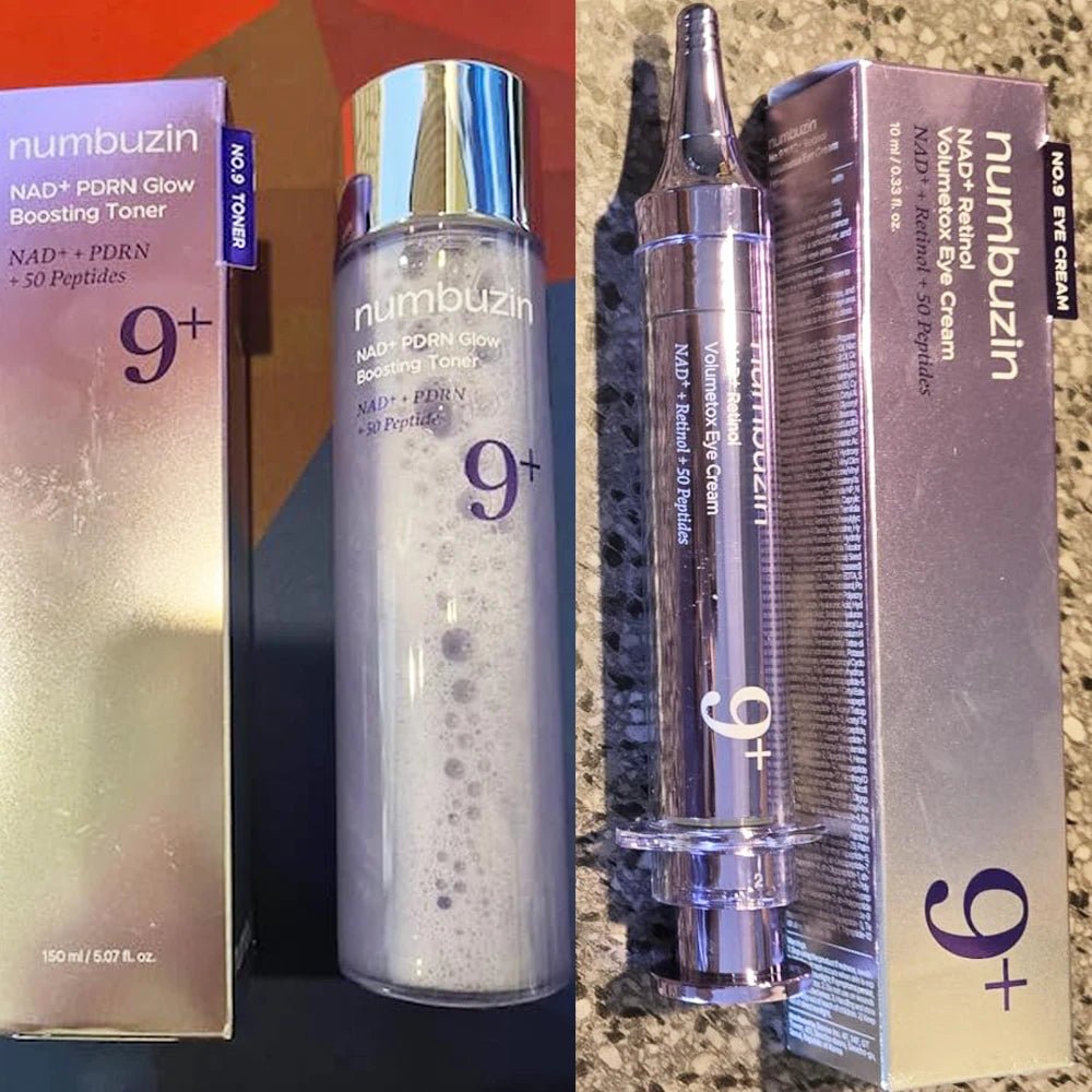Numbuzin No.9 NAD+ Retinol Eye Cream + Peptide Lifting Serum + Salmon PDRN Glow Toner – Korean Firming, Anti-Wrinkle & Hydrating Skincare Set - sensationmarketsensationmarket14:496#SET3Numbuzin No.9 NAD+ Retinol Eye Cream + Peptide Lifting Serum + Salmon PDRN Glow Toner – Korean Firming, Anti-Wrinkle & Hydrating Skincare SetSET3