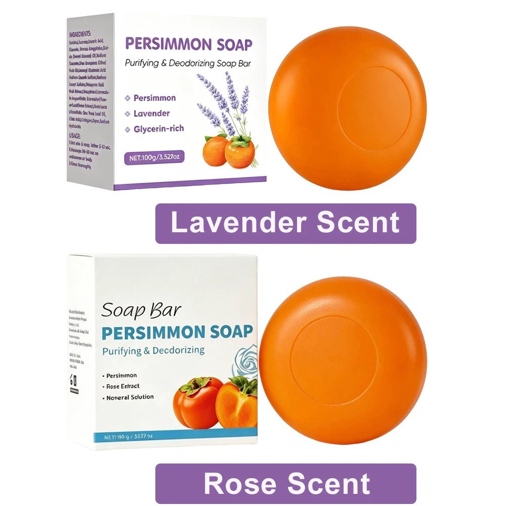 Persimmon & Lavender Deodorizing Soap Bar 100g – Japanese Persimmon Extract for Body Odor Control | Purifying Unisex Bar - sensationmarketsensationmarket200009122:100015911#2PCS SetPersimmon & Lavender Deodorizing Soap Bar 100g – Japanese Persimmon Extract for Body Odor Control | Purifying Unisex Bar2PCS Set