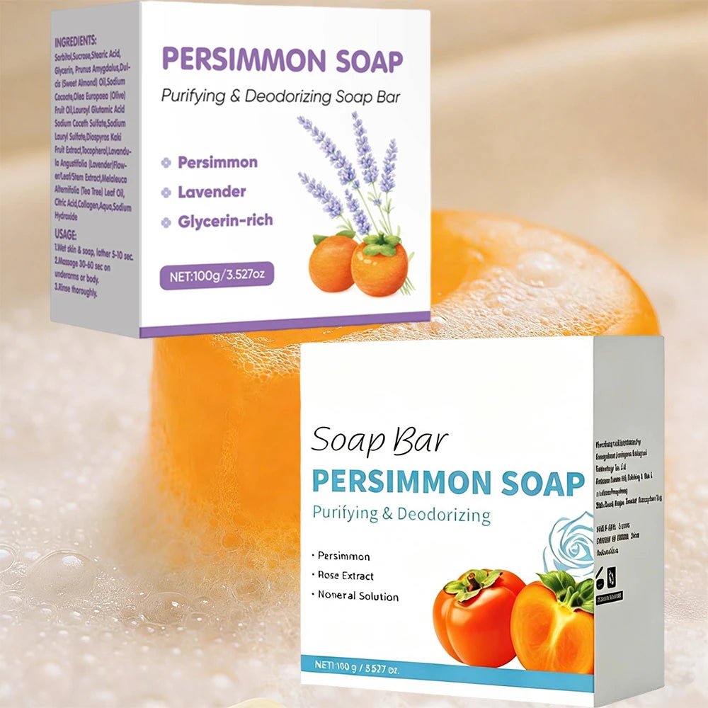 Persimmon & Lavender Deodorizing Soap Bar 100g – Japanese Persimmon Extract for Body Odor Control | Purifying Unisex Bar - sensationmarketsensationmarket200009122:100015911#2PCS SetPersimmon & Lavender Deodorizing Soap Bar 100g – Japanese Persimmon Extract for Body Odor Control | Purifying Unisex Bar2PCS Set