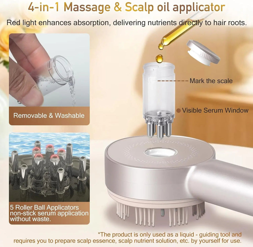 Red Light EMS Scalp Massager Comb – Electric Kneading Head Massage Brush with Essential Oil Reservoir | Rechargeable Waterproof Hair Care Tool - sensationmarketsensationmarket14:350850;400079803:23313063559Red Light EMS Scalp Massager Comb – Electric Kneading Head Massage Brush with Essential Oil Reservoir | Rechargeable Waterproof Hair Care ToolUSB Type-CGold