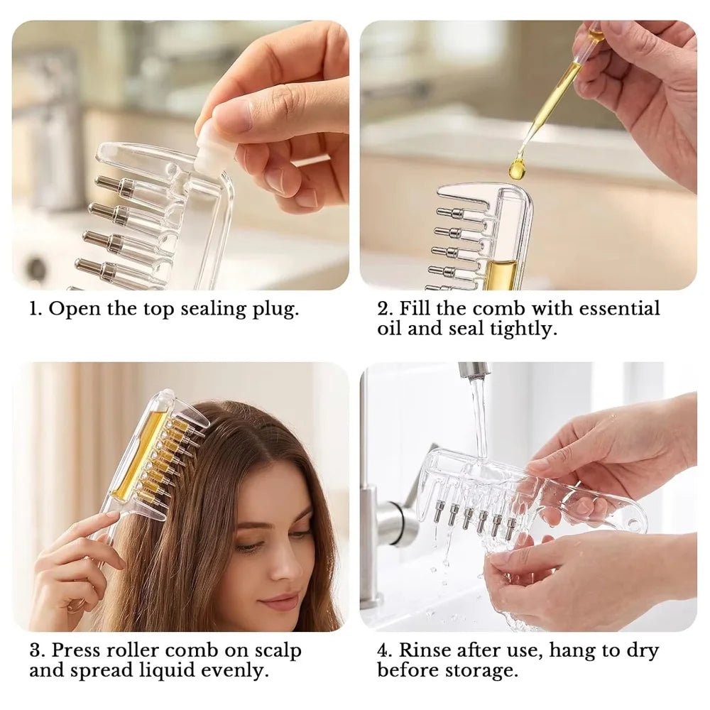 Scalp Applicator Liquid Comb with Rolling Ball Massager – Essential Oil Infusion Hair Tool for Scalp Care & Styling - sensationmarketsensationmarket14:175#PinkScalp Applicator Liquid Comb with Rolling Ball Massager – Essential Oil Infusion Hair Tool for Scalp Care & StylingPink