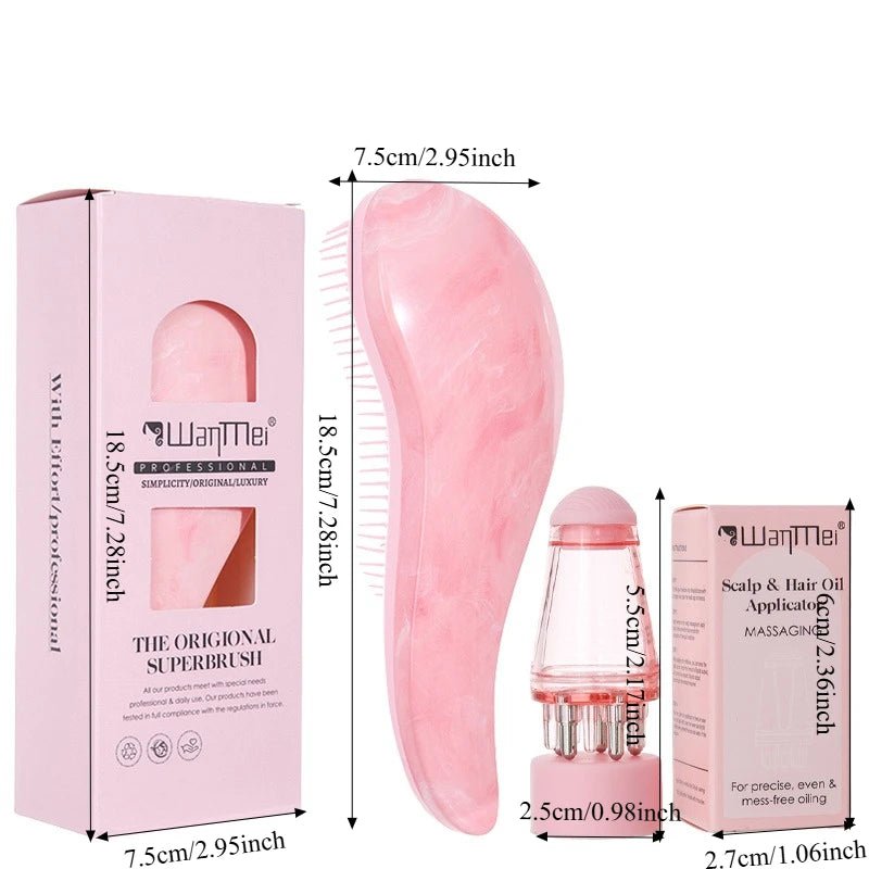 Scalp Root Oil Applicator Comb & Detangler Brush Set (2pcs) – Hair Growth Serum & Nourishing Oil Hair Care Kit - sensationmarketsensationmarket14:200004891#Rose red-2pcsScalp Root Oil Applicator Comb & Detangler Brush Set (2pcs) – Hair Growth Serum & Nourishing Oil Hair Care KitRose red-2pcs