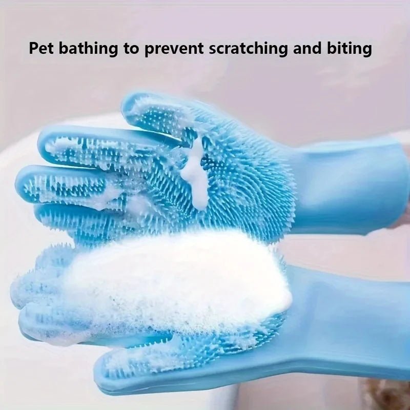 Silicone Pet Grooming & Bath Glove – Dog & Cat Hair Removal Scrubber for Shampooing, Massage & Fur De-Shedding - sensationmarketsensationmarket14:1052#PinkSilicone Pet Grooming & Bath Glove – Dog & Cat Hair Removal Scrubber for Shampooing, Massage & Fur De-SheddingPink