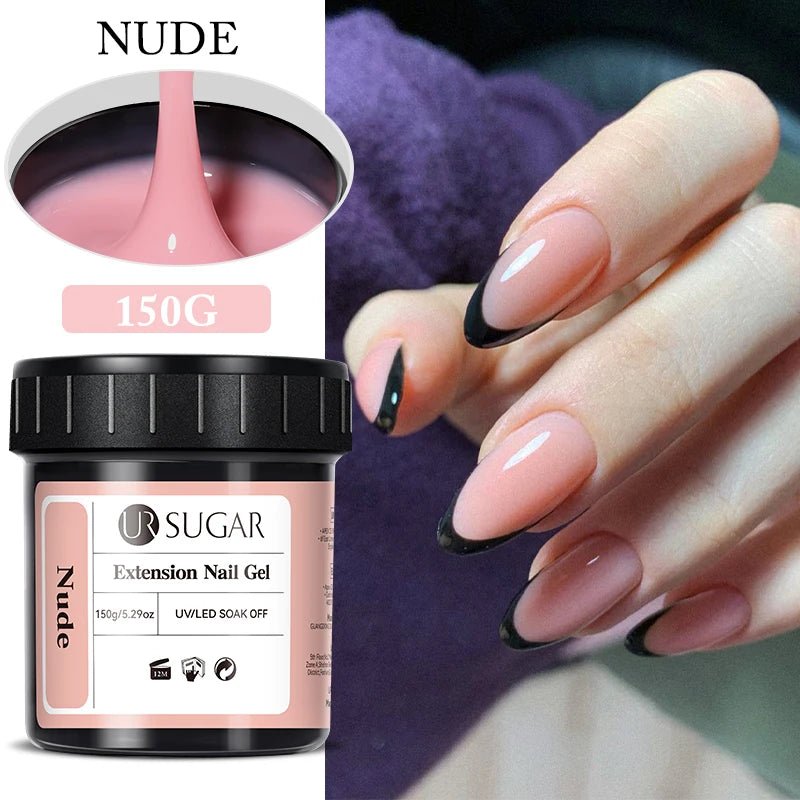 UR SUGAR 150g Nail Extension Gel – Transparent, Jelly White & Light Pink UV/LED Builder Gel for French & Acrylic Manicure - sensationmarketsensationmarket14:200004890#NudeUR SUGAR 150g Nail Extension Gel – Transparent, Jelly White & Light Pink UV/LED Builder Gel for French & Acrylic ManicureNude