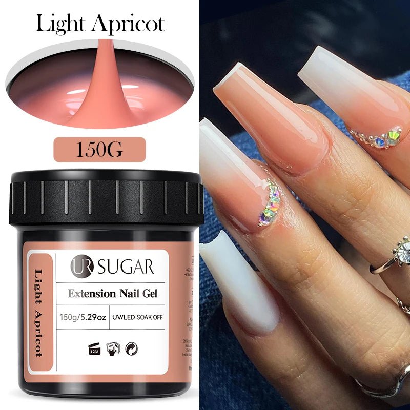 UR SUGAR 150g Nail Extension Gel – Transparent, Jelly White & Light Pink UV/LED Builder Gel for French & Acrylic Manicure - sensationmarketsensationmarket14:350853#Light ApricotUR SUGAR 150g Nail Extension Gel – Transparent, Jelly White & Light Pink UV/LED Builder Gel for French & Acrylic ManicureLight Apricot