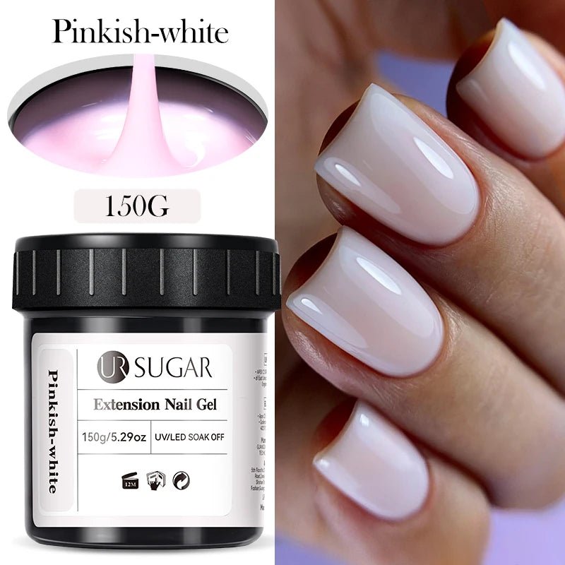 UR SUGAR 150g Nail Extension Gel – Transparent, Jelly White & Light Pink UV/LED Builder Gel for French & Acrylic Manicure - sensationmarketsensationmarket14:1254#Pinkish-whiteUR SUGAR 150g Nail Extension Gel – Transparent, Jelly White & Light Pink UV/LED Builder Gel for French & Acrylic ManicurePinkish-white