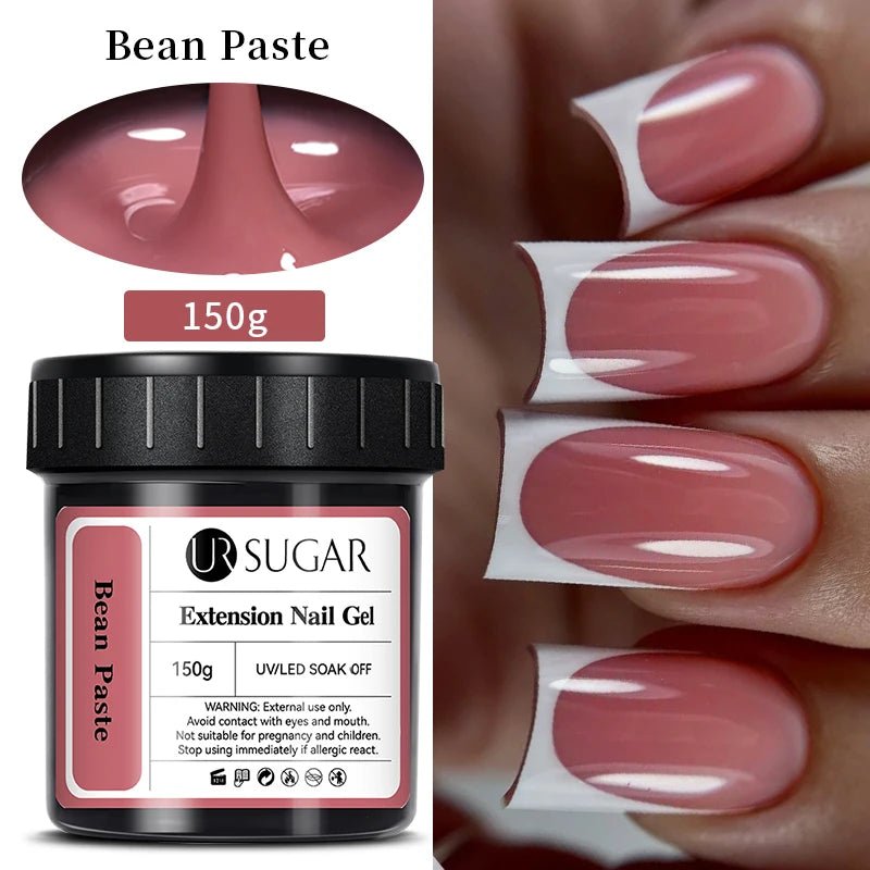 UR SUGAR 150g Nail Extension Gel – Transparent, Jelly White & Light Pink UV/LED Builder Gel for French & Acrylic Manicure - sensationmarketsensationmarket14:201440977#Bean PasteUR SUGAR 150g Nail Extension Gel – Transparent, Jelly White & Light Pink UV/LED Builder Gel for French & Acrylic ManicureBean Paste