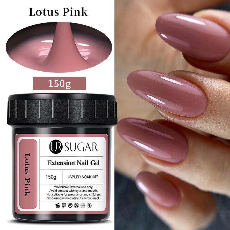 UR SUGAR 150g Nail Extension Gel – Transparent, Jelly White & Light Pink UV/LED Builder Gel for French & Acrylic Manicure - sensationmarketsensationmarket14:200006153#Lotus PinkUR SUGAR 150g Nail Extension Gel – Transparent, Jelly White & Light Pink UV/LED Builder Gel for French & Acrylic ManicureLotus Pink