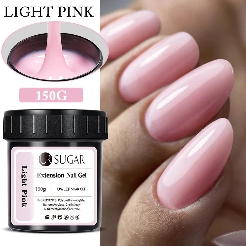 UR SUGAR 150g Nail Extension Gel – Transparent, Jelly White & Light Pink UV/LED Builder Gel for French & Acrylic Manicure - sensationmarketsensationmarket14:1254#Pinkish-whiteUR SUGAR 150g Nail Extension Gel – Transparent, Jelly White & Light Pink UV/LED Builder Gel for French & Acrylic ManicurePinkish-white