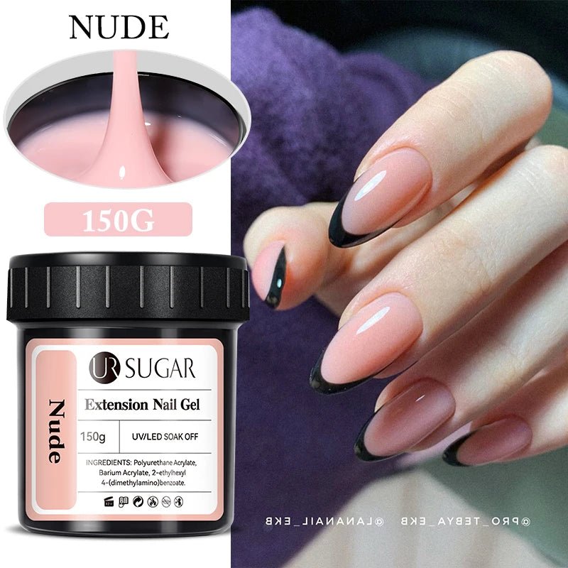 UR SUGAR 150g Nail Extension Gel – Transparent, Jelly White & Light Pink UV/LED Builder Gel for French & Acrylic Manicure - sensationmarketsensationmarket14:1254#Pinkish-whiteUR SUGAR 150g Nail Extension Gel – Transparent, Jelly White & Light Pink UV/LED Builder Gel for French & Acrylic ManicurePinkish-white