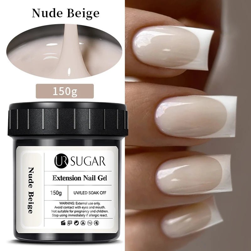 UR SUGAR 150g Nail Extension Gel – Transparent, Jelly White & Light Pink UV/LED Builder Gel for French & Acrylic Manicure - sensationmarketsensationmarket14:350852#Nude BeigeUR SUGAR 150g Nail Extension Gel – Transparent, Jelly White & Light Pink UV/LED Builder Gel for French & Acrylic ManicureNude Beige