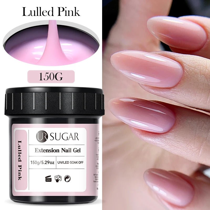 UR SUGAR 150g Nail Extension Gel – Transparent, Jelly White & Light Pink UV/LED Builder Gel for French & Acrylic Manicure - sensationmarketsensationmarket14:496#Lulled PinkUR SUGAR 150g Nail Extension Gel – Transparent, Jelly White & Light Pink UV/LED Builder Gel for French & Acrylic ManicureLulled Pink