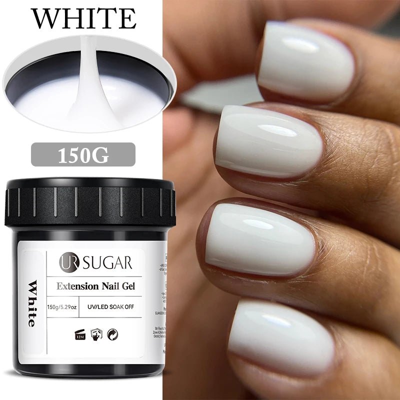 UR SUGAR 150g Nail Extension Gel – Transparent, Jelly White & Light Pink UV/LED Builder Gel for French & Acrylic Manicure - sensationmarketsensationmarket14:200004889#WhiteUR SUGAR 150g Nail Extension Gel – Transparent, Jelly White & Light Pink UV/LED Builder Gel for French & Acrylic ManicureWhite
