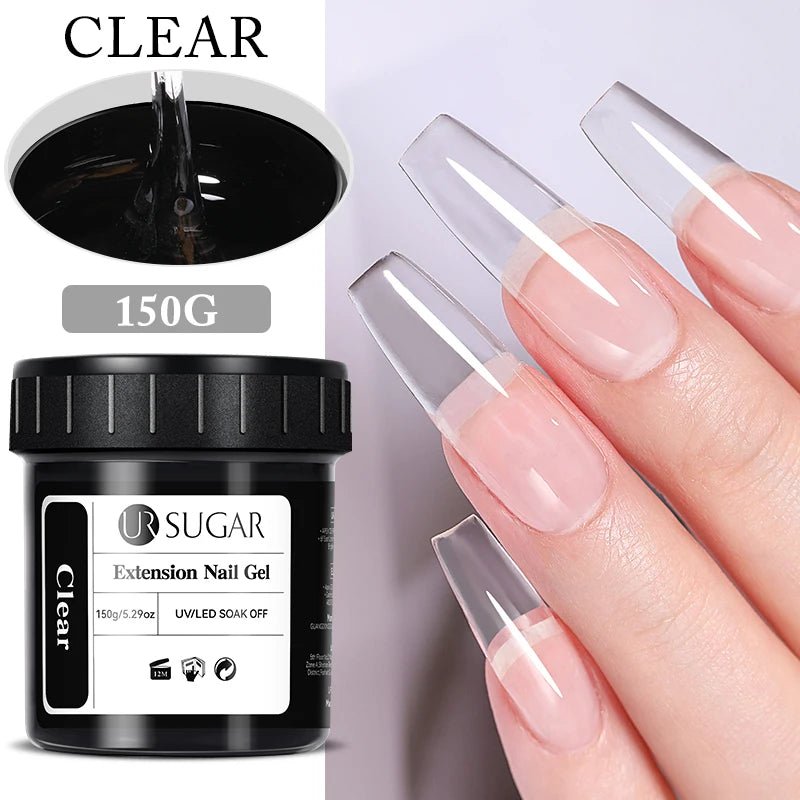 UR SUGAR 150g Nail Extension Gel – Transparent, Jelly White & Light Pink UV/LED Builder Gel for French & Acrylic Manicure - sensationmarketsensationmarket14:200002130#ClearUR SUGAR 150g Nail Extension Gel – Transparent, Jelly White & Light Pink UV/LED Builder Gel for French & Acrylic ManicureClear