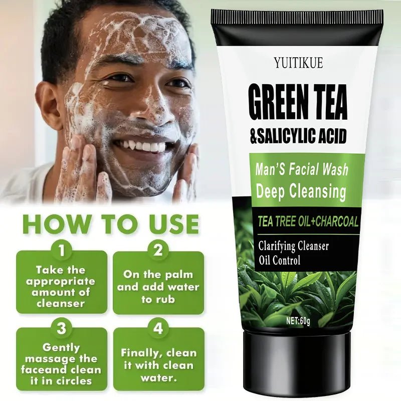 WaterIceLevin Green Tea & Salicylic Acid Men’s Facial Wash – Deep Cleansing, Oil Control & Refreshing Gentle Cleanser with Tea Tree & Charcoal - sensationmarketsensationmarket14:29#1pcWaterIceLevin Green Tea & Salicylic Acid Men’s Facial Wash – Deep Cleansing, Oil Control & Refreshing Gentle Cleanser with Tea Tree & Charcoal1pc