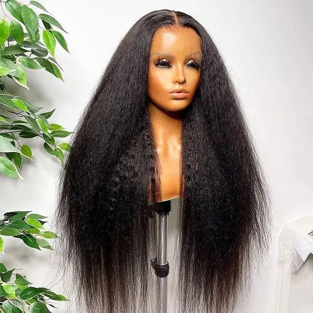 Wear & Go Glueless 13x6 HD Lace Front Wig – Indian Cuticle Aligned Human Hair for Black Women | Invisible Lace, Zero Glue - sensationmarketsensationmarket191284209:518318428#Kinky Straight;191288010:3327837#Black;191290947:25118816#4 Inches;211092054:-4#13x6glulessWear & Go Glueless 13x6 HD Lace Front Wig – Indian Cuticle Aligned Human Hair for Black Women | Invisible Lace, Zero Glue4 Inches|13x6glulessBlackKinky Straight