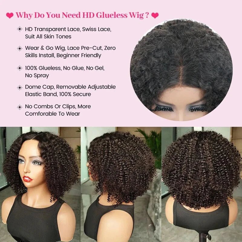 Wear & Go Glueless 13x6 HD Lace Front Wig – Indian Cuticle Aligned Human Hair for Black Women | Invisible Lace, Zero Glue - sensationmarketsensationmarket191284209:1982972417#afro Kinky curly;191288010:3327837#Black;191290947:25118816#4 Inches;211092054:-4#13x6glulessWear & Go Glueless 13x6 HD Lace Front Wig – Indian Cuticle Aligned Human Hair for Black Women | Invisible Lace, Zero Glue4 Inches|13x6glulessBlackafro Kinky curly