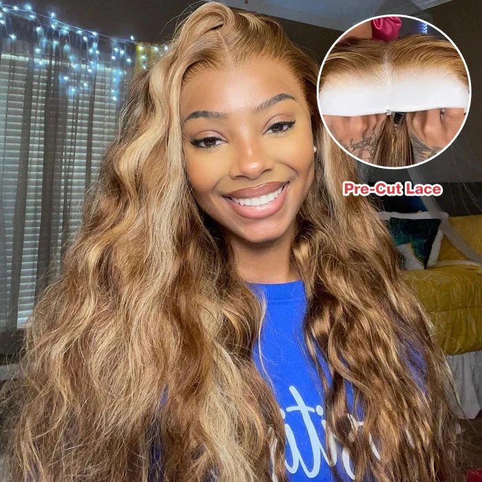 Wear & Go Glueless 13x6 HD Lace Front Wig – Indian Cuticle Aligned Human Hair for Black Women | Invisible Lace, Zero Glue - sensationmarketsensationmarket191284209:-4#Blonde Highlight Body Wave;191288010:3327837#Black;191290947:25118816#4 Inches;211092054:-4#13x6glulessWear & Go Glueless 13x6 HD Lace Front Wig – Indian Cuticle Aligned Human Hair for Black Women | Invisible Lace, Zero Glue4 Inches|13x6glulessBlackBlonde Highlight Body Wave