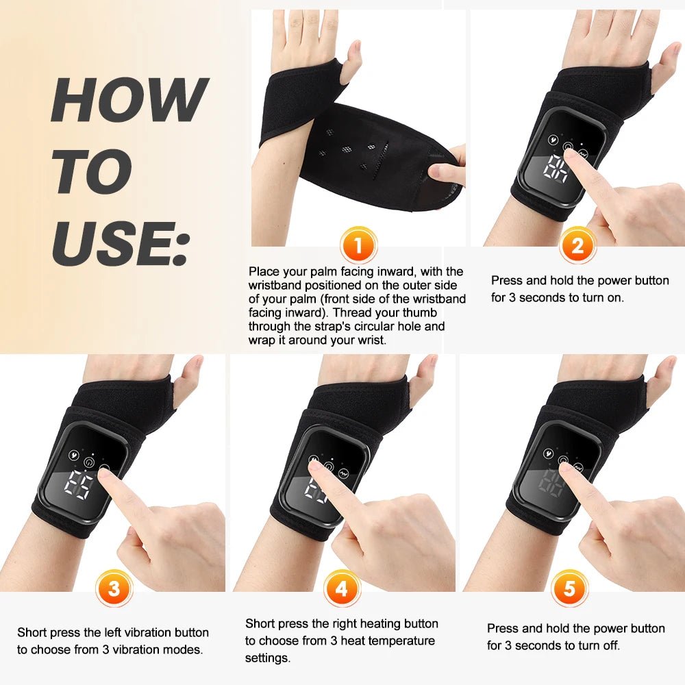Wrist & Ankle Heating Vibration Massager Wrap – Cordless Joint Support Belt for Hand & Foot Fatigue Relief | Massage Pad for Home Use - sensationmarketsensationmarket14:10#For Wrist -B;200007763:201336100;200009209:201898807#1 pair-2pcsWrist & Ankle Heating Vibration Massager Wrap – Cordless Joint Support Belt for Hand & Foot Fatigue Relief | Massage Pad for Home UseChina Mainland1 pair-2pcsFor Wrist -B